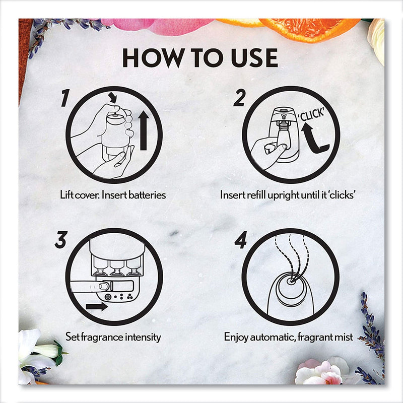 Air Wick Essential Mist Refill, Lavender and Almond Blossom, 0.67 oz Bottle, 6/Carton