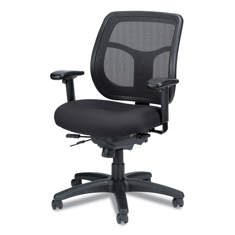 Eurotech Apollo Multi-Function Mesh Task Chair, Supports Up to 250 lb, 18.9" to 22.4" Seat Height, Silver Seat/Back, Black Base