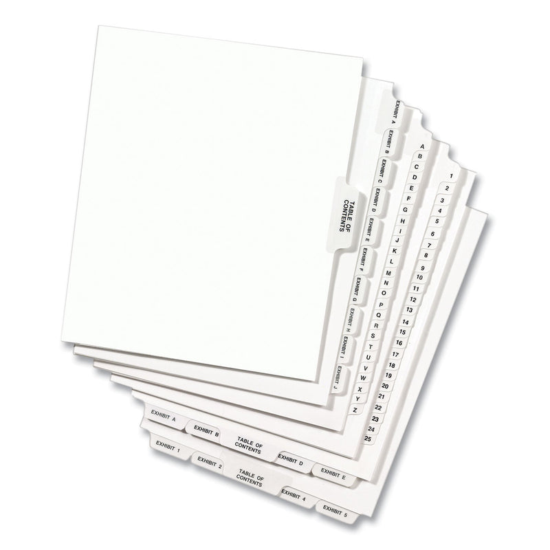 Avery Preprinted Legal Exhibit Side Tab Index Dividers, Avery Style, 26-Tab, N, 11 x 8.5, White, 25/Pack, (1414)