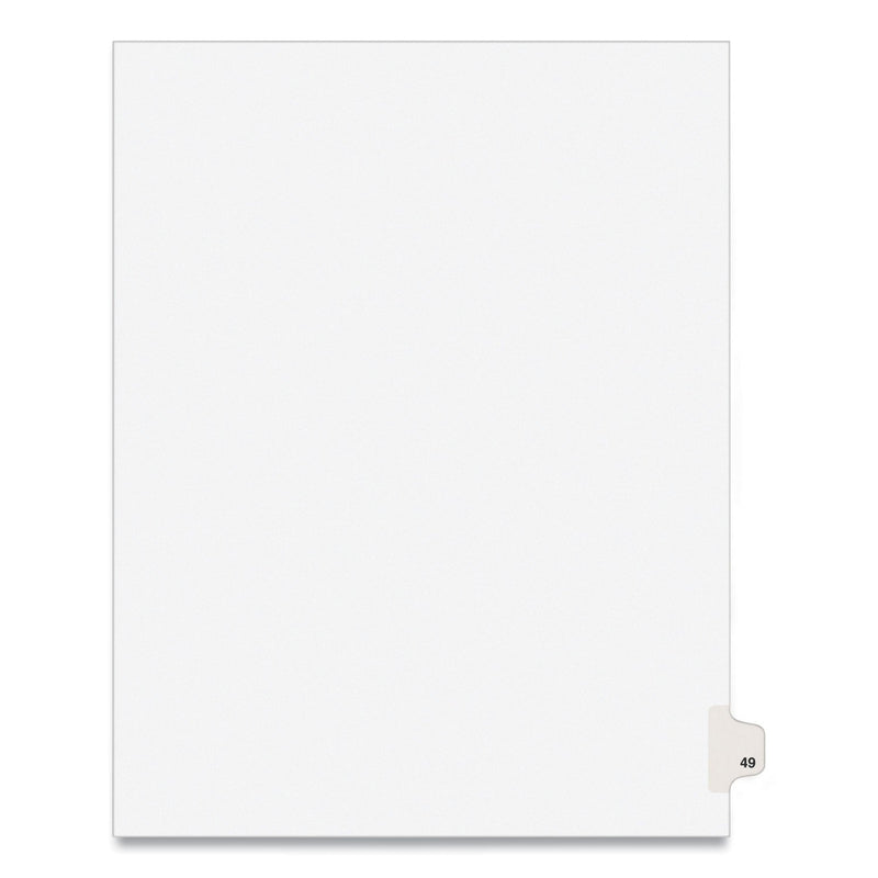 Avery Preprinted Legal Exhibit Side Tab Index Dividers, Avery Style, 10-Tab, 49, 11 x 8.5, White, 25/Pack, (1049)