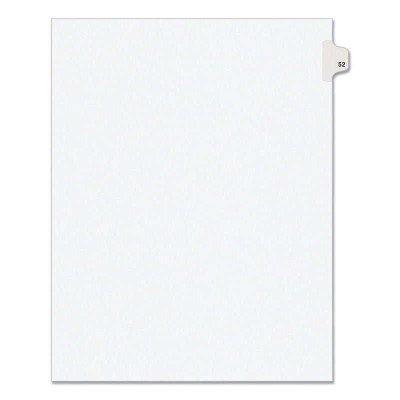 Avery Preprinted Legal Exhibit Side Tab Index Dividers, Avery Style, 10-Tab, 52, 11 x 8.5, White, 25/Pack, (1052)