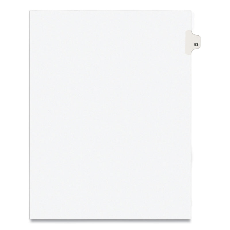 Avery Preprinted Legal Exhibit Side Tab Index Dividers, Avery Style, 10-Tab, 53, 11 x 8.5, White, 25/Pack, (1053)