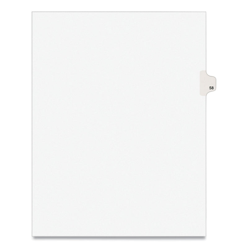 Avery Preprinted Legal Exhibit Side Tab Index Dividers, Avery Style, 10-Tab, 58, 11 x 8.5, White, 25/Pack, (1058)