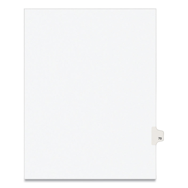 Avery Preprinted Legal Exhibit Side Tab Index Dividers, Avery Style, 10-Tab, 70, 11 x 8.5, White, 25/Pack, (1070)