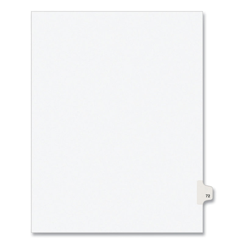 Avery Preprinted Legal Exhibit Side Tab Index Dividers, Avery Style, 10-Tab, 72, 11 x 8.5, White, 25/Pack, (1072)