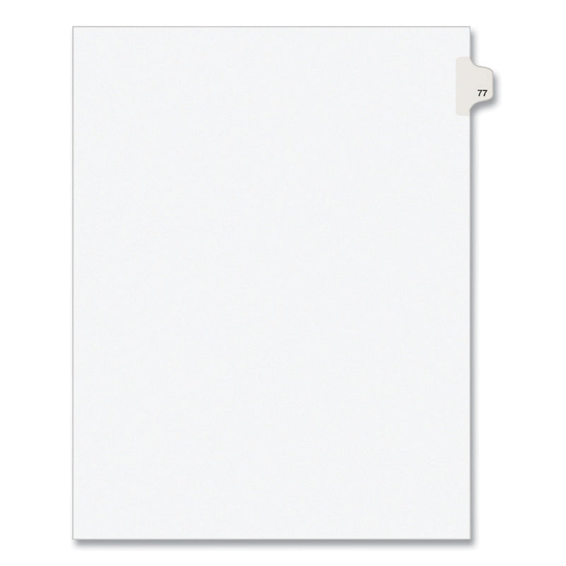 Avery Preprinted Legal Exhibit Side Tab Index Dividers, Avery Style, 10-Tab, 77, 11 x 8.5, White, 25/Pack, (1077)