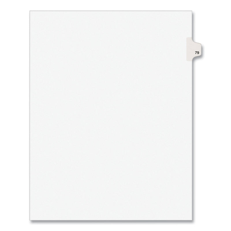 Avery Preprinted Legal Exhibit Side Tab Index Dividers, Avery Style, 10-Tab, 79, 11 x 8.5, White, 25/Pack, (1079)