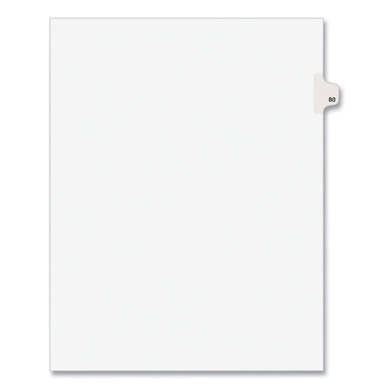 Avery Preprinted Legal Exhibit Side Tab Index Dividers, Avery Style, 10-Tab, 80, 11 x 8.5, White, 25/Pack, (1080)
