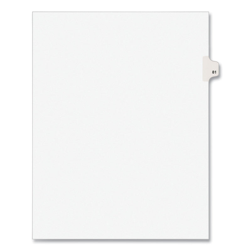Avery Preprinted Legal Exhibit Side Tab Index Dividers, Avery Style, 10-Tab, 81, 11 x 8.5, White, 25/Pack, (1081)
