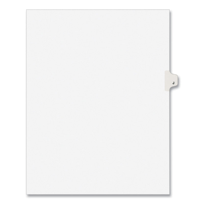 Avery Preprinted Legal Exhibit Side Tab Index Dividers, Avery Style, 26-Tab, J, 11 x 8.5, White, 25/Pack, (1410)