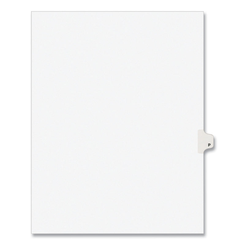 Avery Preprinted Legal Exhibit Side Tab Index Dividers, Avery Style, 26-Tab, P, 11 x 8.5, White, 25/Pack, (1416)