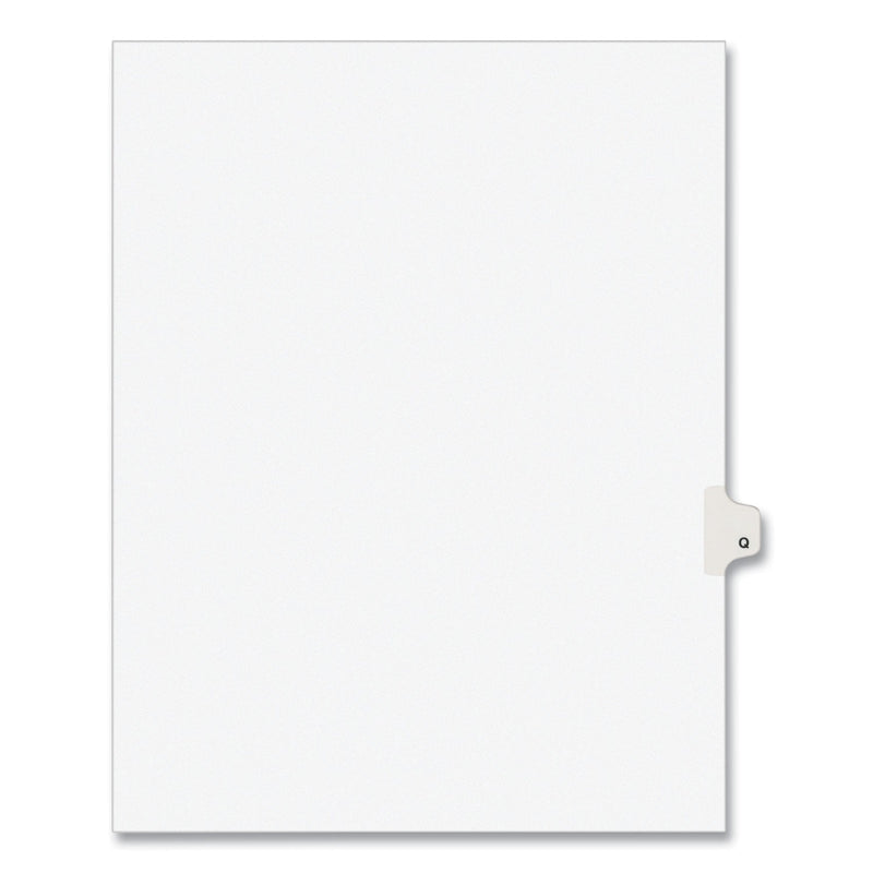 Avery Preprinted Legal Exhibit Side Tab Index Dividers, Avery Style, 26-Tab, Q, 11 x 8.5, White, 25/Pack, (1417)