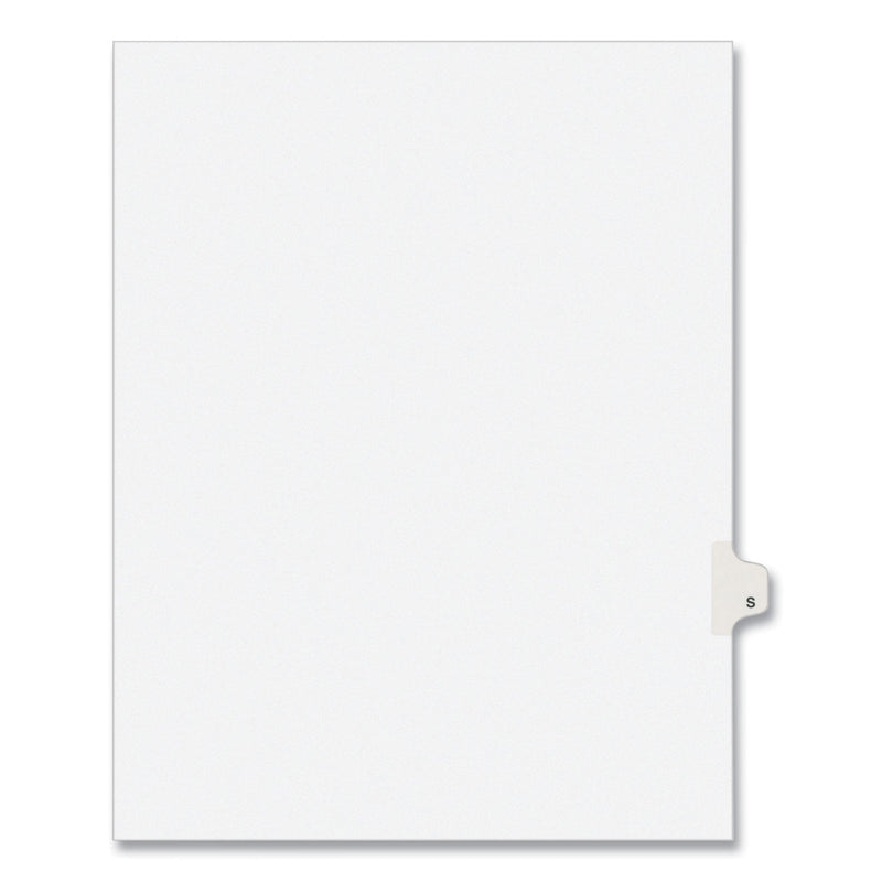 Avery Preprinted Legal Exhibit Side Tab Index Dividers, Avery Style, 26-Tab, S, 11 x 8.5, White, 25/Pack, (1419)