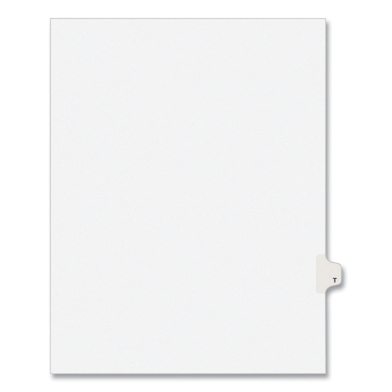 Avery Preprinted Legal Exhibit Side Tab Index Dividers, Avery Style, 26-Tab, T, 11 x 8.5, White, 25/Pack, (1420)