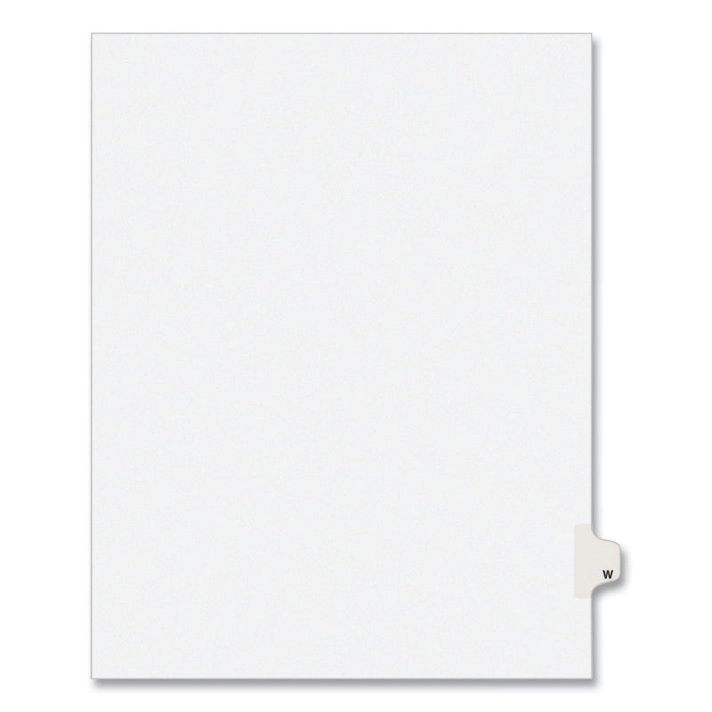 Avery Preprinted Legal Exhibit Side Tab Index Dividers, Avery Style, 26-Tab, W, 11 x 8.5, White, 25/Pack, (1423)