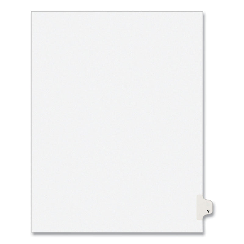 Avery Preprinted Legal Exhibit Side Tab Index Dividers, Avery Style, 26-Tab, Y, 11 x 8.5, White, 25/Pack, (1425)
