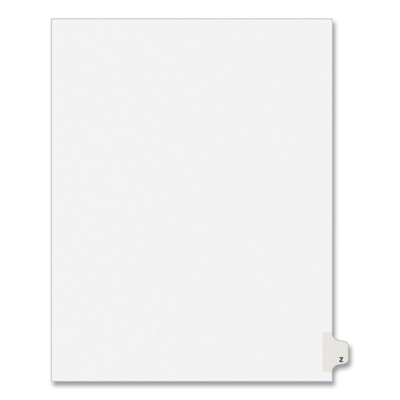 Avery Preprinted Legal Exhibit Side Tab Index Dividers, Avery Style, 26-Tab, Z, 11 x 8.5, White, 25/Pack, (1426)