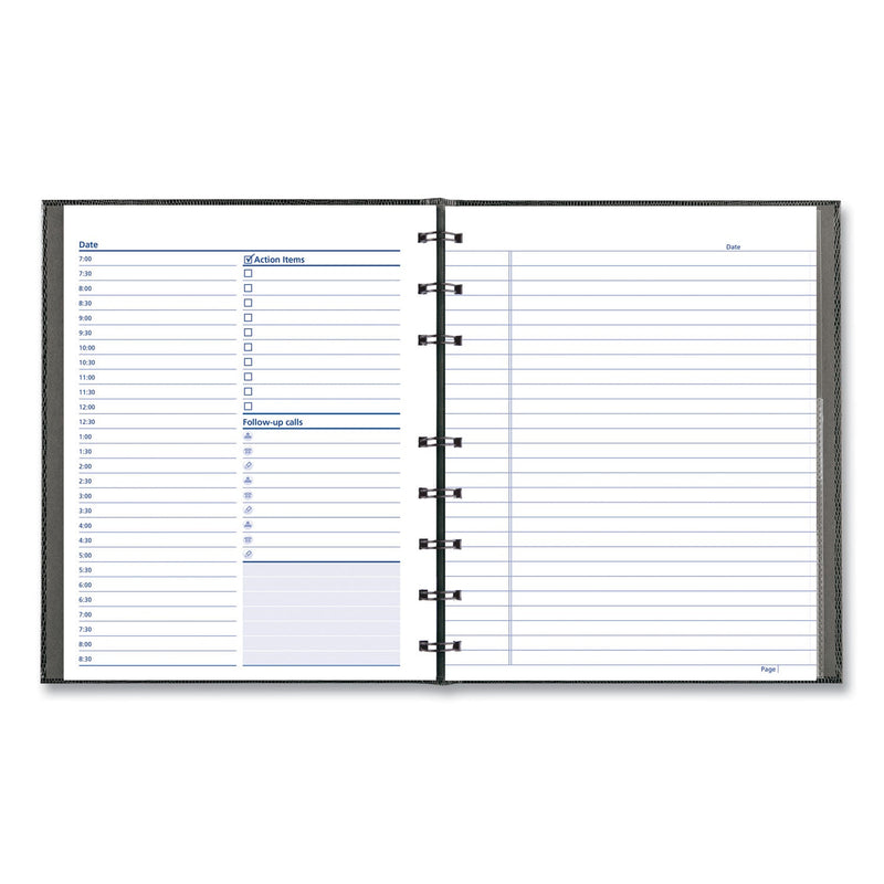 Blueline NotePro Undated Daily Planner, 9.25 x 7.25, Black Cover, Undated