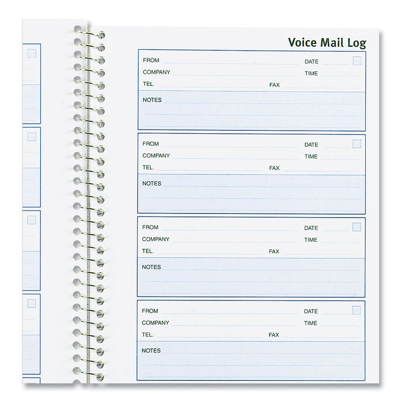 Rediform Voice Mail Wirebound Log Books, 5.63 x 10.63, 6/Page, 600 Forms