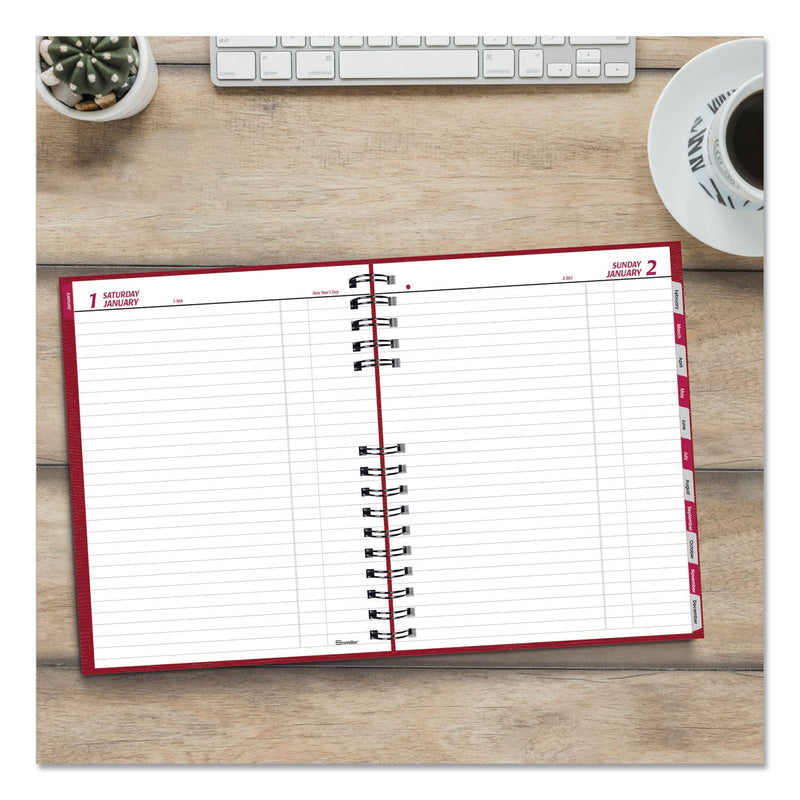 Brownline CoilPro Daily Planner, 10 x 7.88, Red Cover, 12-Month (Jan to Dec): 2023