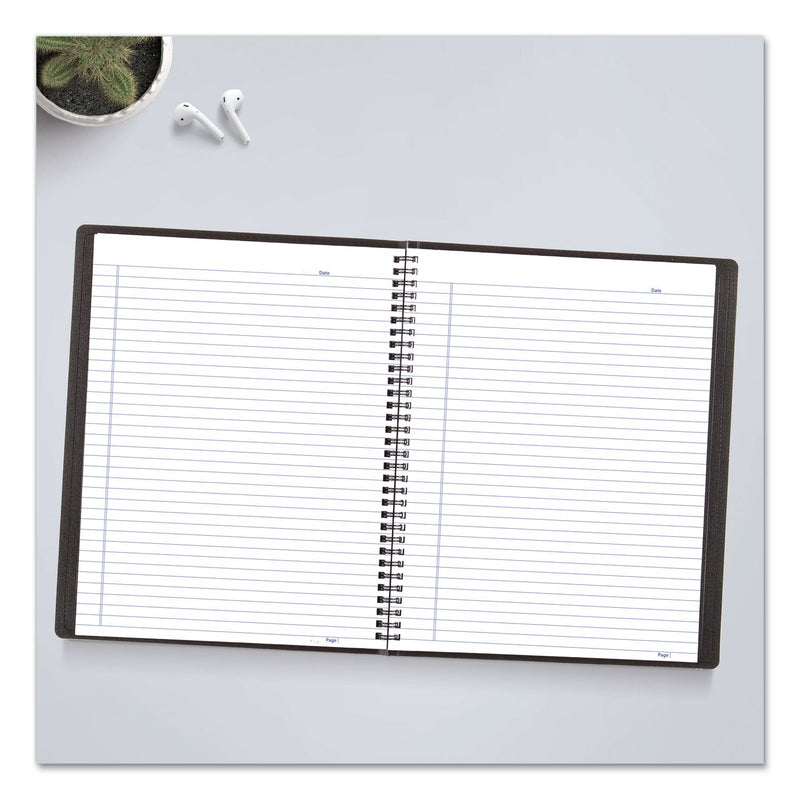 Blueline Duraflex Poly Notebook, 1 Subject, Medium/College Rule, Black Cover, 11 x 8.5, 80 Sheets