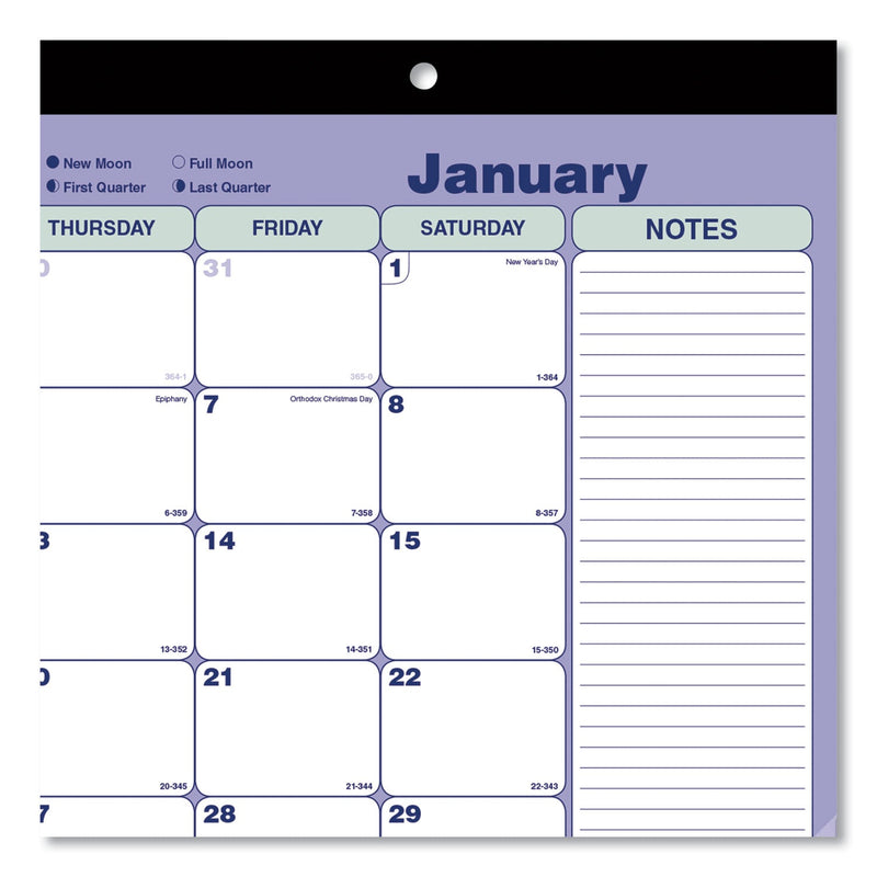 Brownline Monthly Desk Pad Calendar, 17.75 x 10.88, White/Blue/Green Sheets, Black Binding, Clear Corners, 12-Month (Jan to Dec): 2023