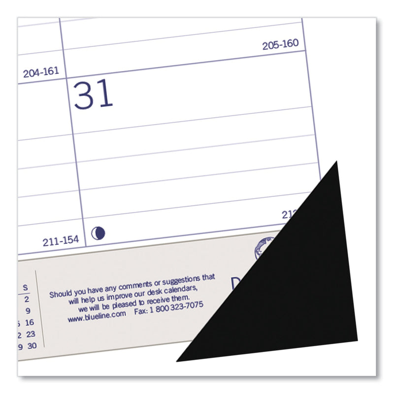 Blueline Academic Monthly Desk Pad Calendar, 22 x 17, White/Blue/Gray Sheets, Black Binding/Corners, 13-Month (July-July): 2022-2023