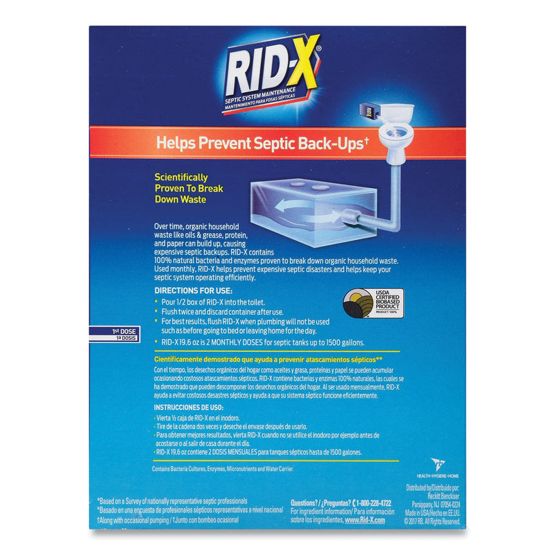 RID-X Septic System Treatment Concentrated Powder, 19.6 oz, 6/Carton