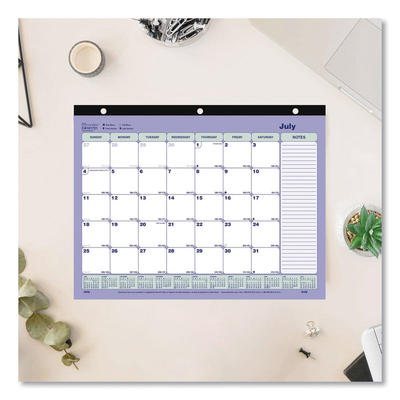 Brownline Academic 13-Month Desk Pad Calendar, 11 x 8.5, Black Binding, 13-Month (July to July): 2022 to 2023