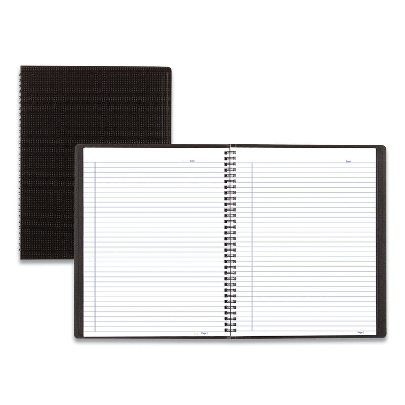 Blueline Duraflex Poly Notebook, 1 Subject, Medium/College Rule, Black Cover, 11 x 8.5, 80 Sheets