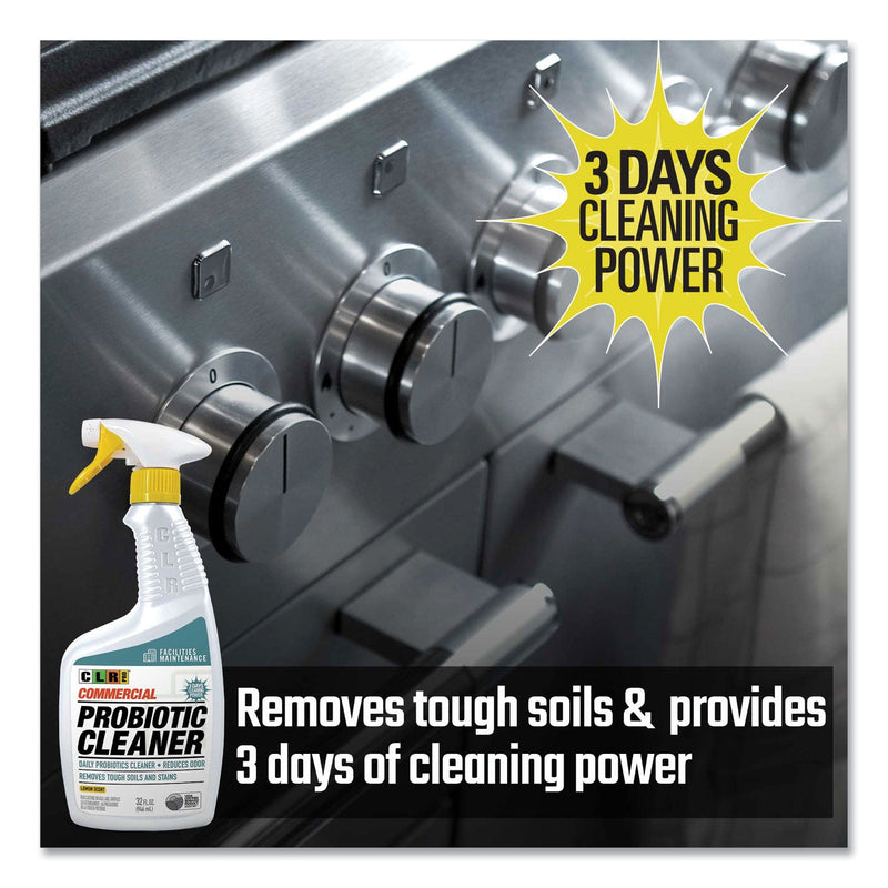 CLR PRO Commercial Probiotic Cleaner, Lemon Scent, 32 oz Spray Bottle, 6/Carton
