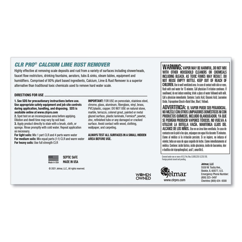 CLR PRO Calcium, Lime and Rust Remover, 1 gal Bottle, 4/Carton