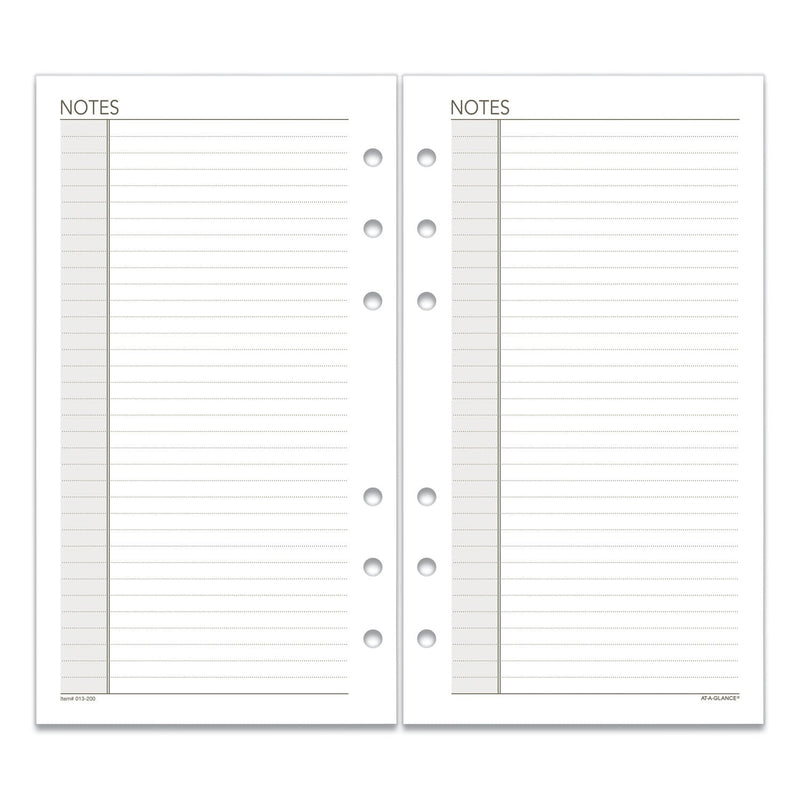AT-A-GLANCE Lined Notes Pages for Planners/Organizers, 6.75 x 3.75, White Sheets, Undated