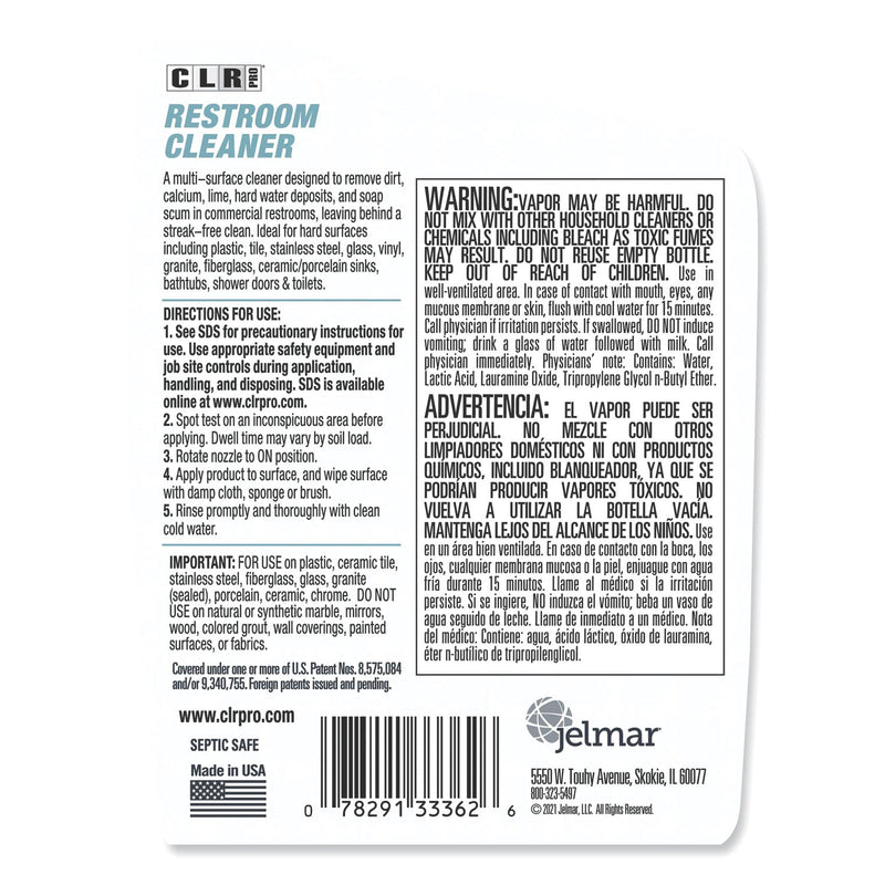 CLR PRO Restroom Cleaner, 32 oz Pump Spray
