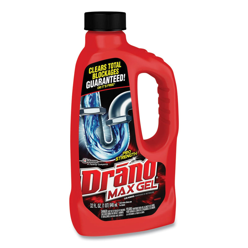 Drano Max Gel Clog Remover, 32 oz Bottle, 12/Carton