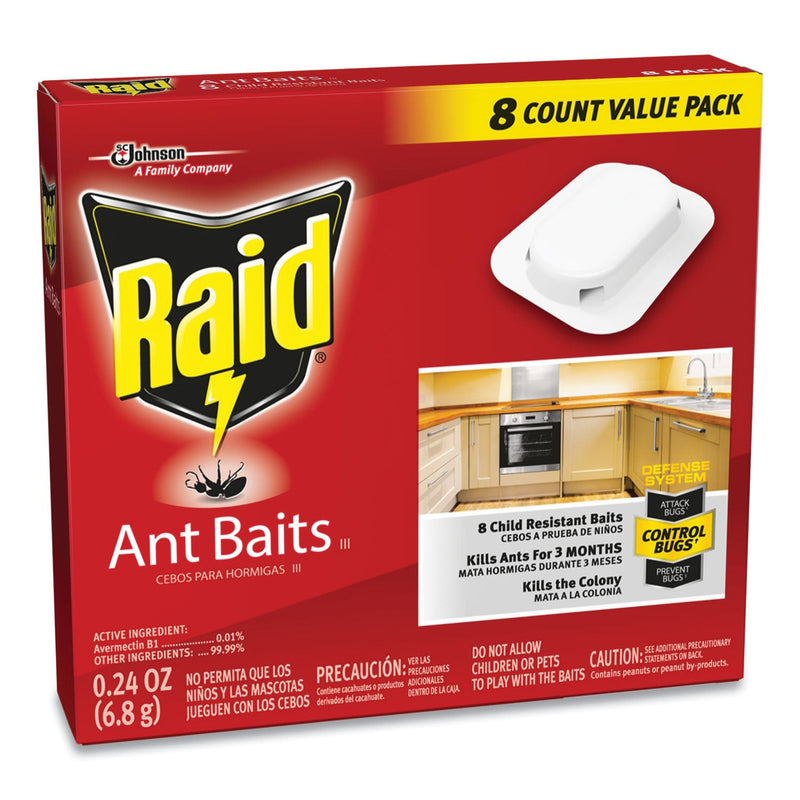 Raid Ant Baits, 0.24 oz, 8/Box, 12 Boxes/Carton
