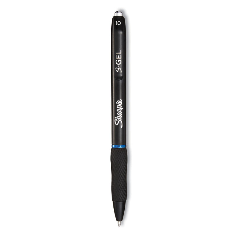 Sharpie S-Gel High-Performance Gel Pen, Retractable, Bold 1 mm, Blue Ink, Black Barrel, 36/Pack