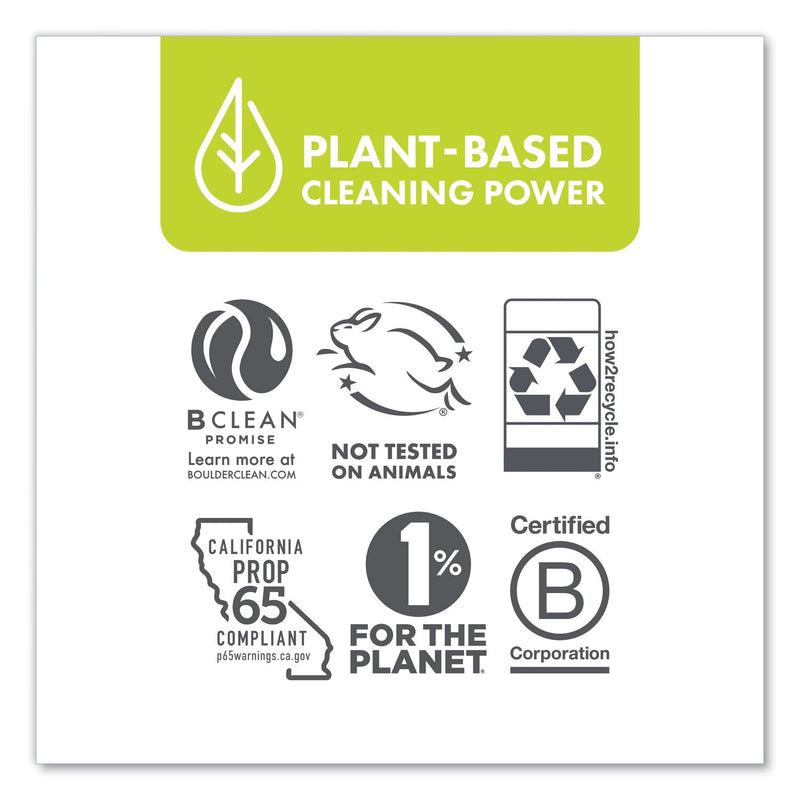 Boulder Clean Disinfectant Cleaner, Lemon Scent, 128 oz Bottle, 4/Carton