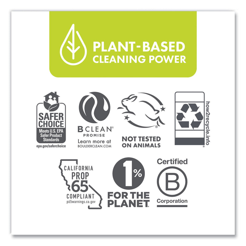 Boulder Clean Dishwasher Detergent, Grapefruit Pomegranate, 100 oz Bottle, 4/Carton