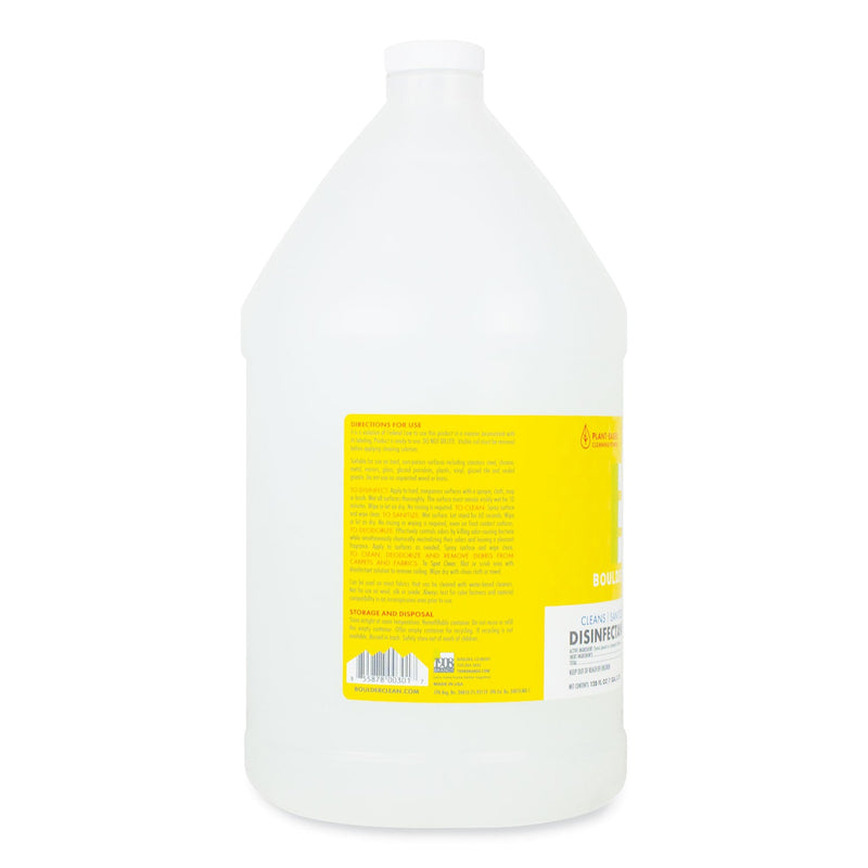 Boulder Clean Disinfectant Cleaner, Lemon Scent, 128 oz Bottle, 4/Carton