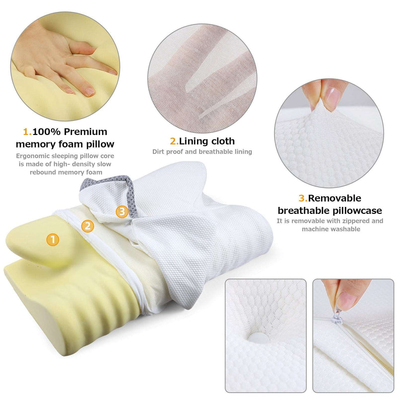 Contour Memory Foam Cervical Pillow | Ergonomic Orthopedic Design