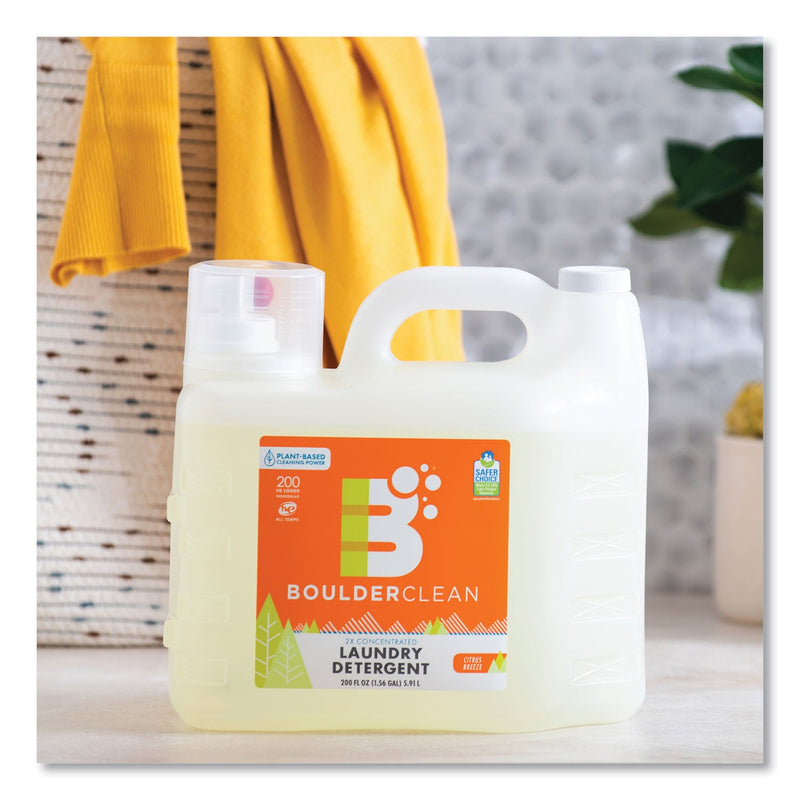 Boulder Clean Liquid Laundry Detergent, Citrus Breeze, 200 oz Bottle, 2/Carton