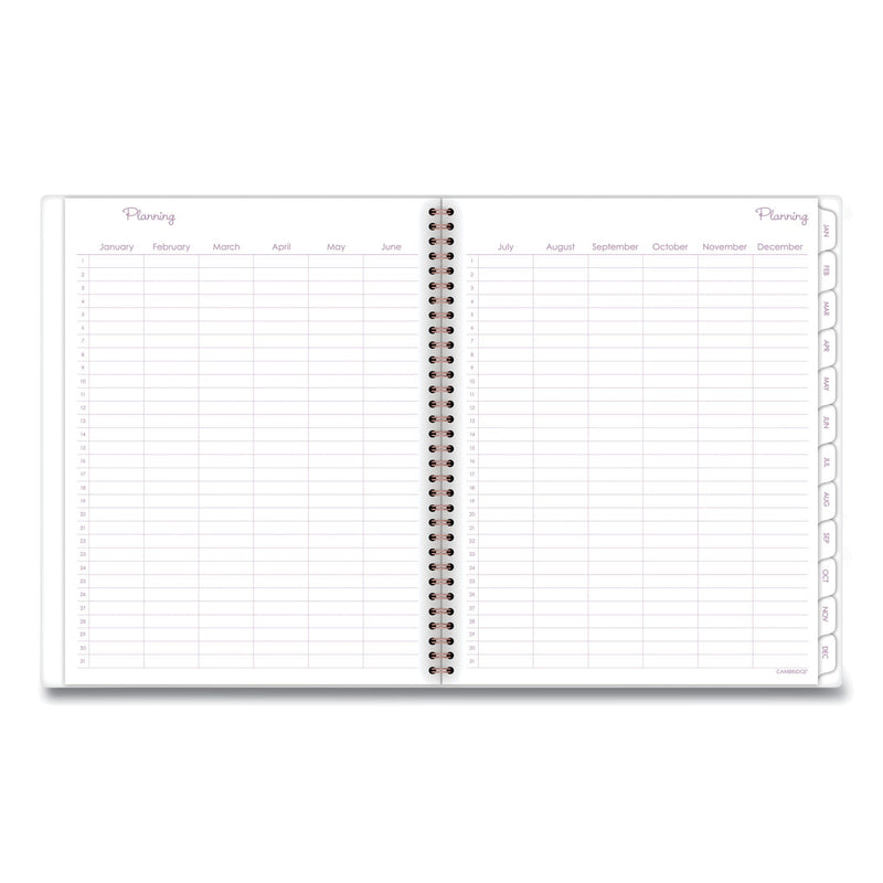 Cambridge Mina Weekly/Monthly Planner, Main Floral Artwork, 11 x 8.5, White/Violet/Peach Cover, 12-Month (Jan to Dec): 2023