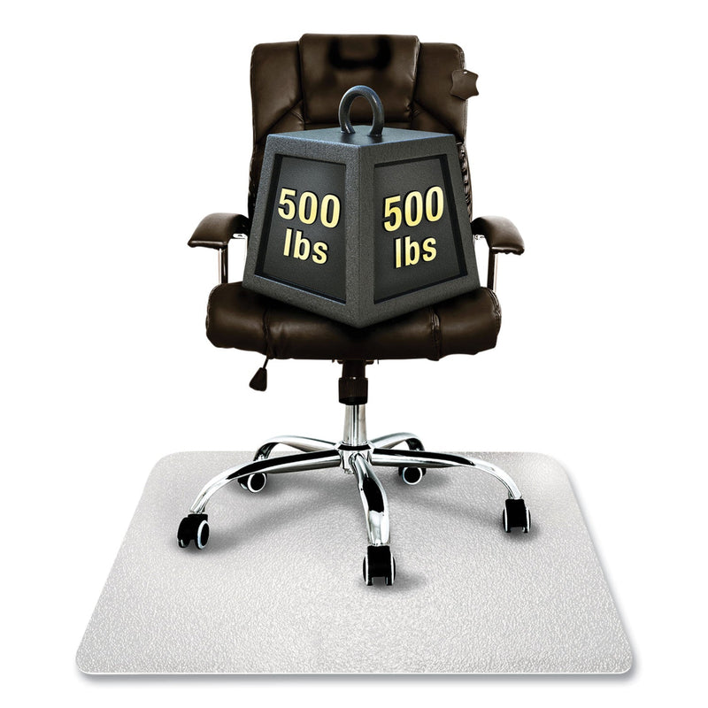 Floortex Cleartex MegaMat Heavy-Duty Polycarbonate Mat for Hard Floor/All Carpet, 46 x 53, Clear