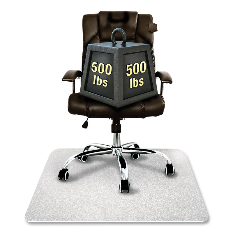 Floortex Cleartex MegaMat Heavy-Duty Polycarbonate Mat for Hard Floor/All Carpet, 46 x 53, Clear