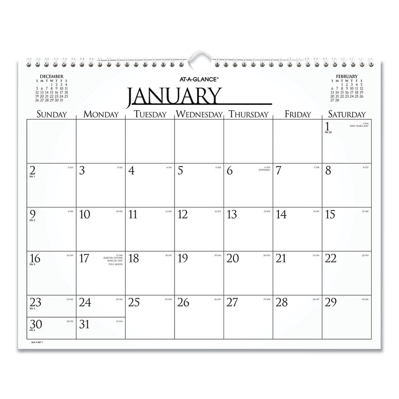 AT-A-GLANCE Business Monthly Wall Calendar, 15 x 12, White/Black Sheets, 12-Month (Jan to Dec): 2023