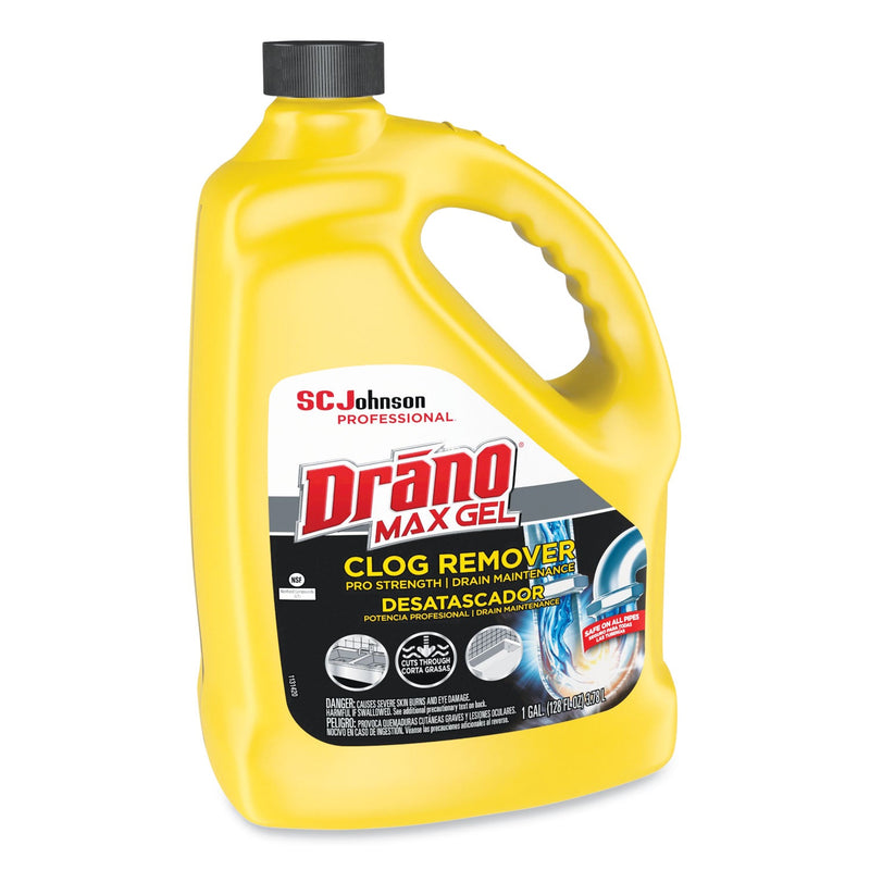 Drano Max Gel Clog Remover, Bleach Scent, 128 oz Bottle