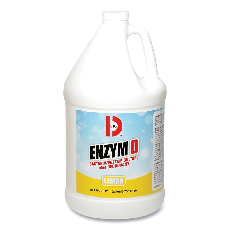Big D Industries Enzym D Digester Liquid Deodorant, Lemon, 1 gal Bottle, 4/Carton