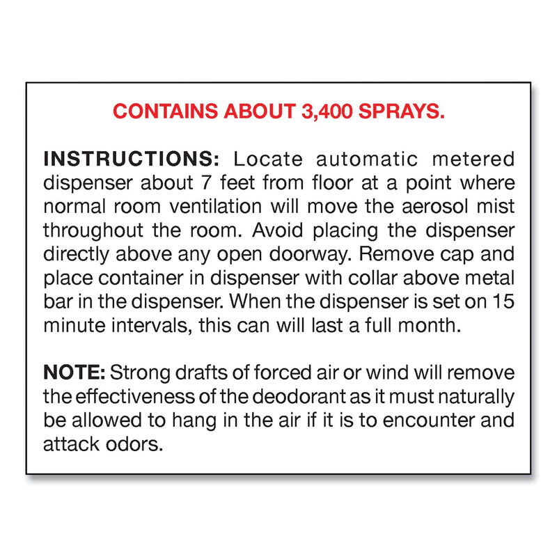 Big D Industries Metered Concentrated Room Deodorant, Mountain Air Scent, 7 oz Aerosol Spray, 12/Carton