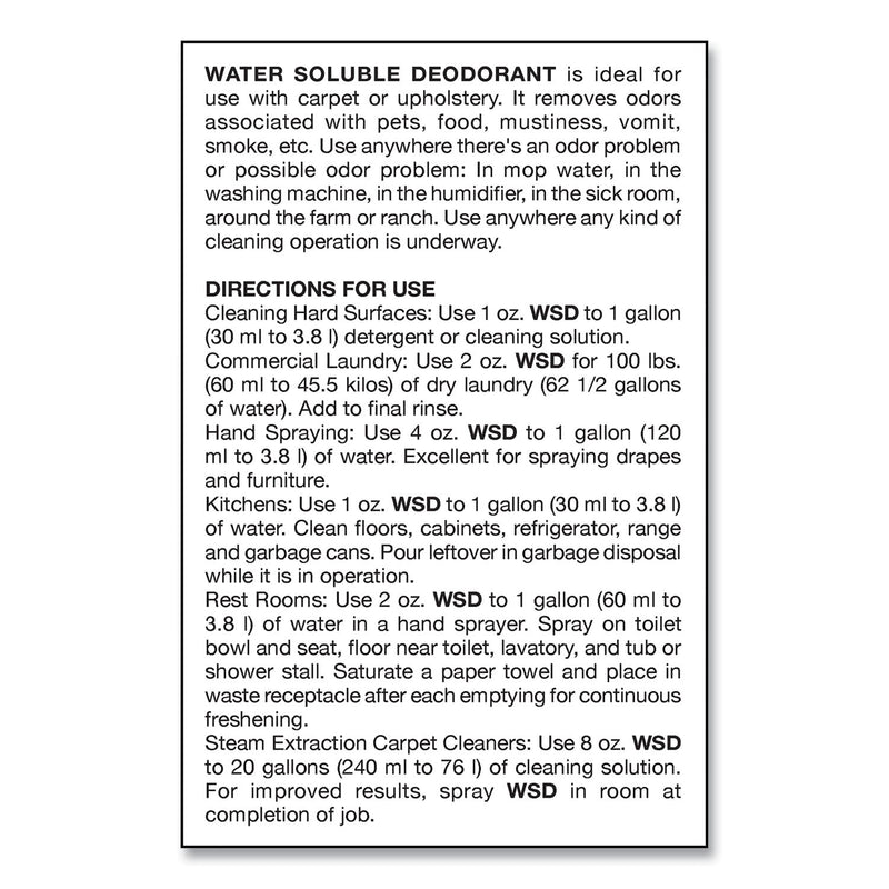 Big D Industries Water-Soluble Deodorant, Mountain Air, 32 oz Bottle, 12/Carton